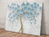 Glass Wall Art Prints Blue Flowers UV Printing Glass Art Decor
